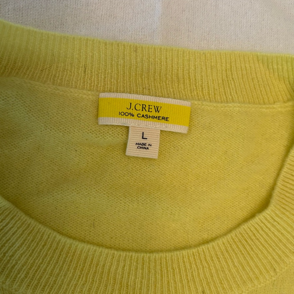 J. Crew Yellow Crew Neck Sweater Lightweight and Ribbed